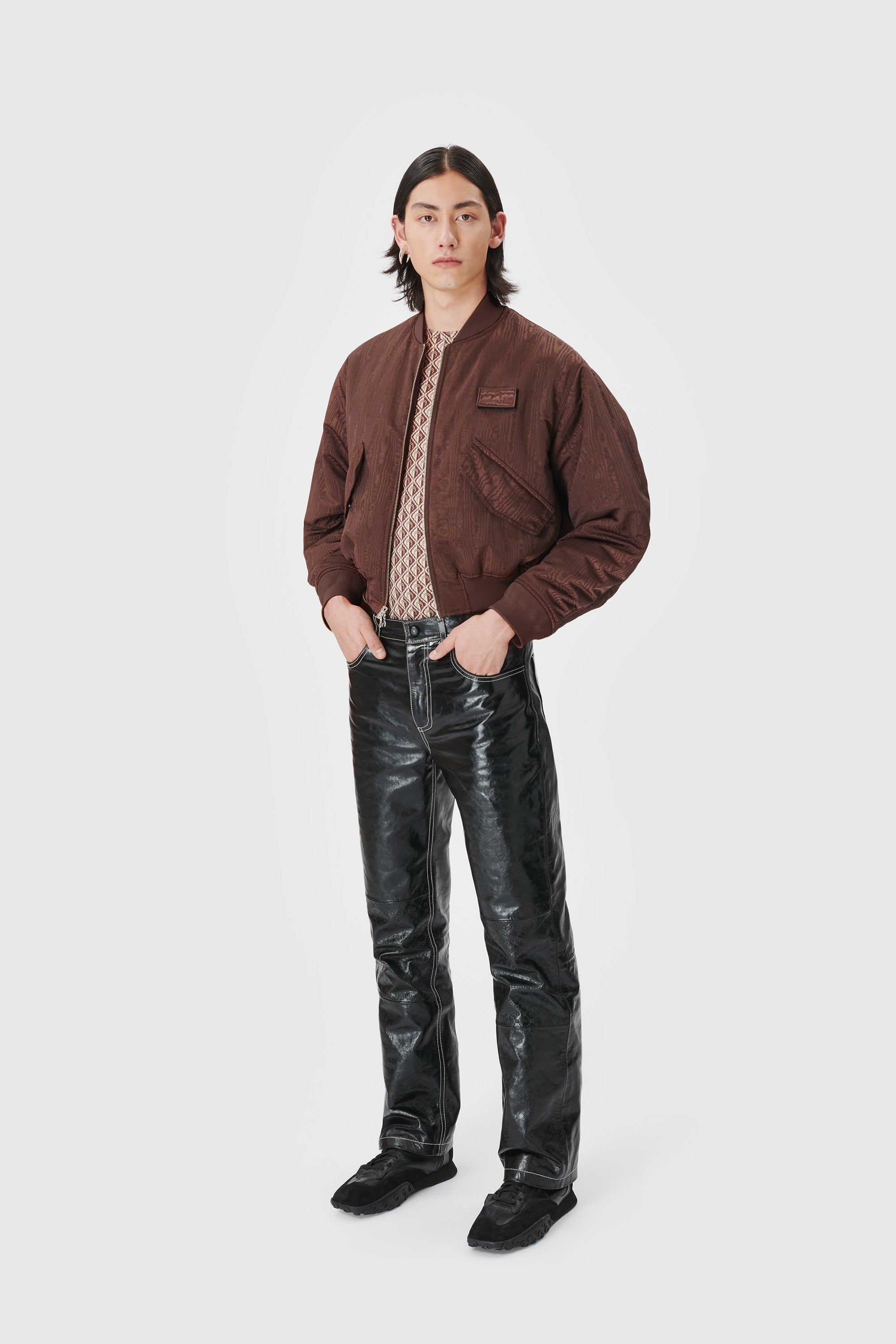 Regenerated Reversible Moire Bomber Jacket - 5