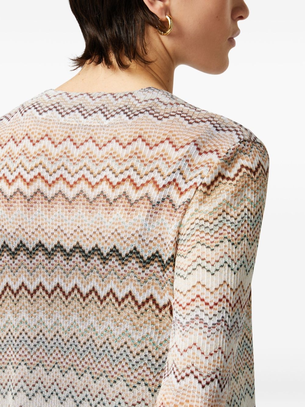 zigzag-pattern cardi-coat - 4