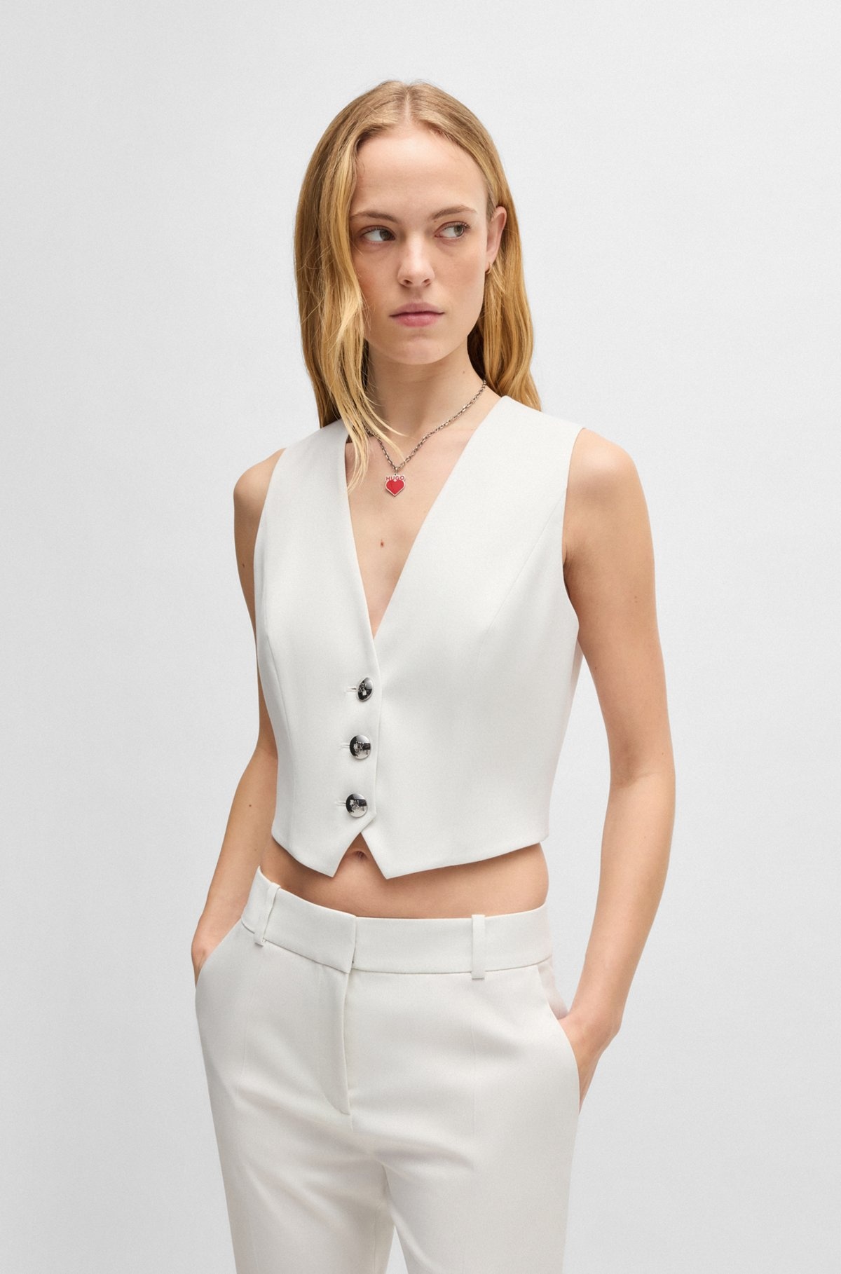 REGULAR-FIT WAISTCOAT IN SHIMMER FABRIC - 2
