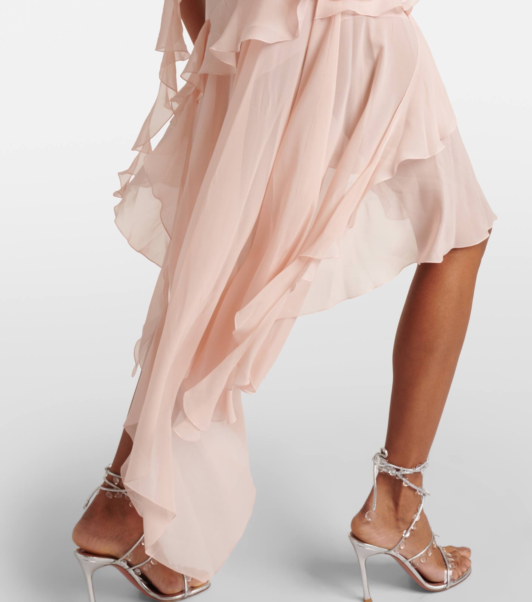 Ruffled silk georgette minidress - 5