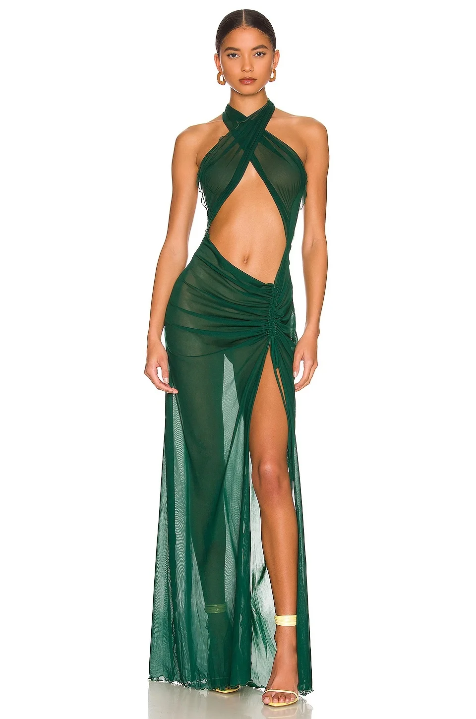 Mesh Wrap Gown - 1