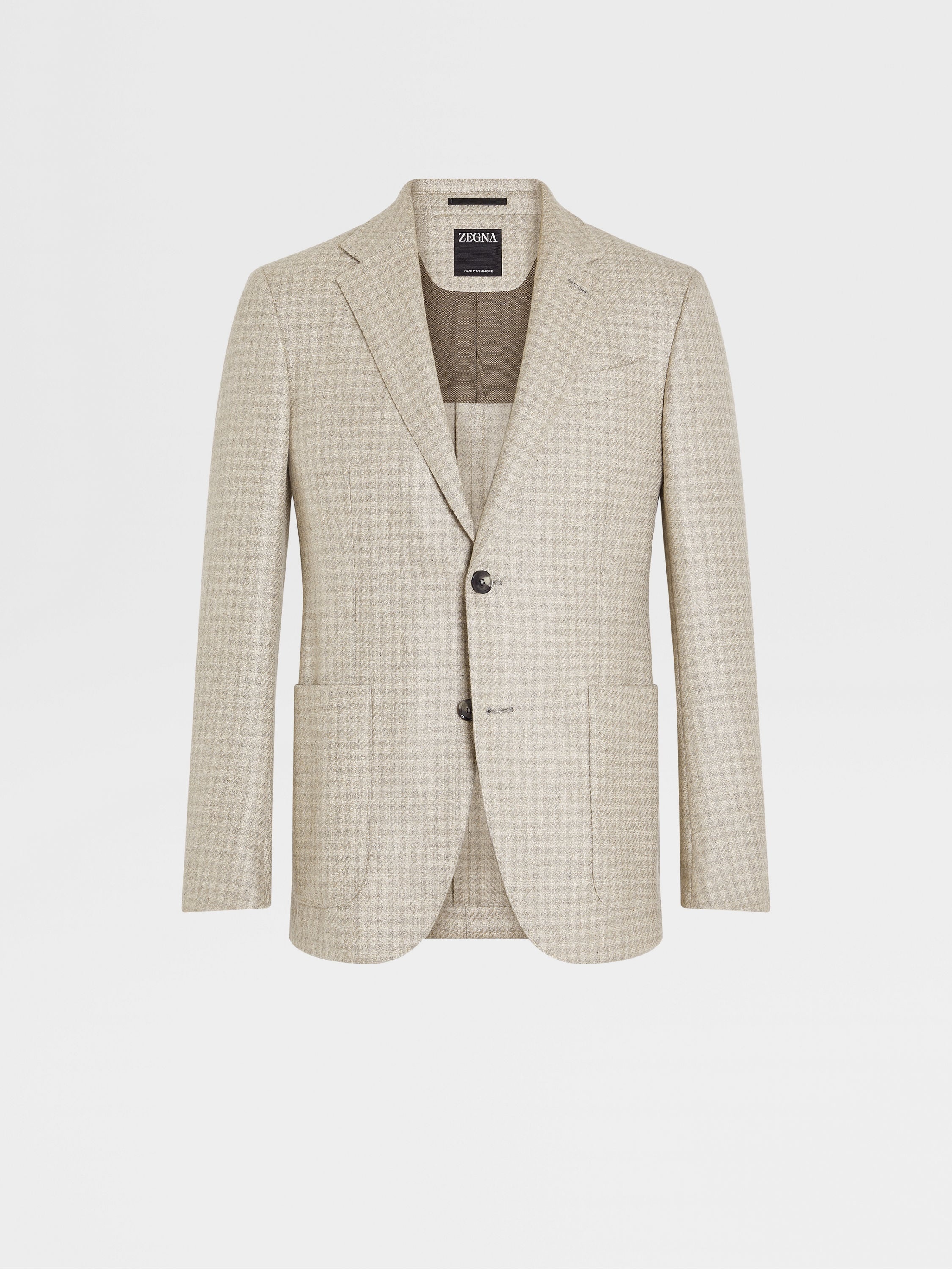 LIGHT BEIGE AND BEIGE OASI CASHMERE JACKET - 1