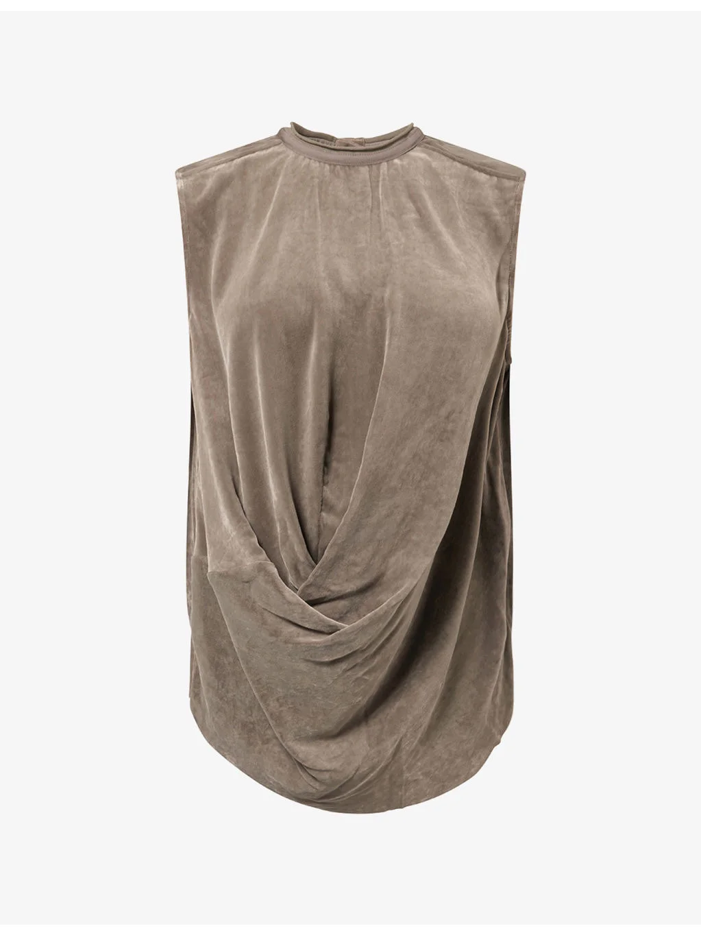 Sleeveless Draped Velvet Top - 1