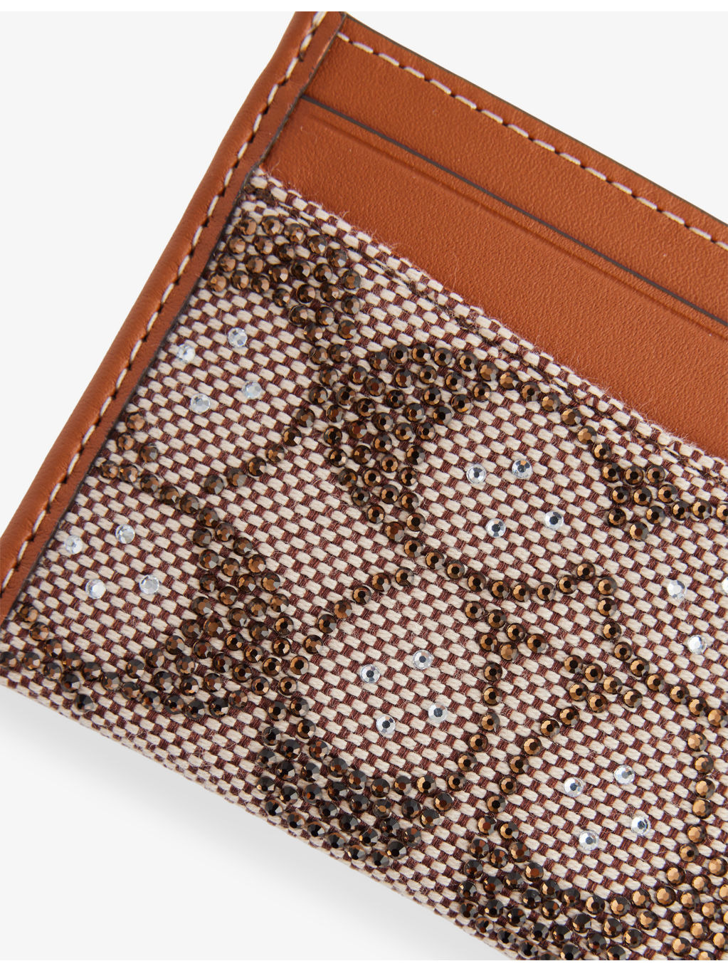 Crystal-Embellished Monogram-Print Leather Card Holder - 2