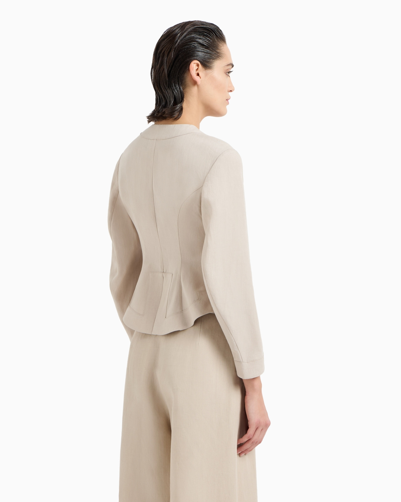 SHORT, SINGLE-BREASTED LINEN JACKET - 3