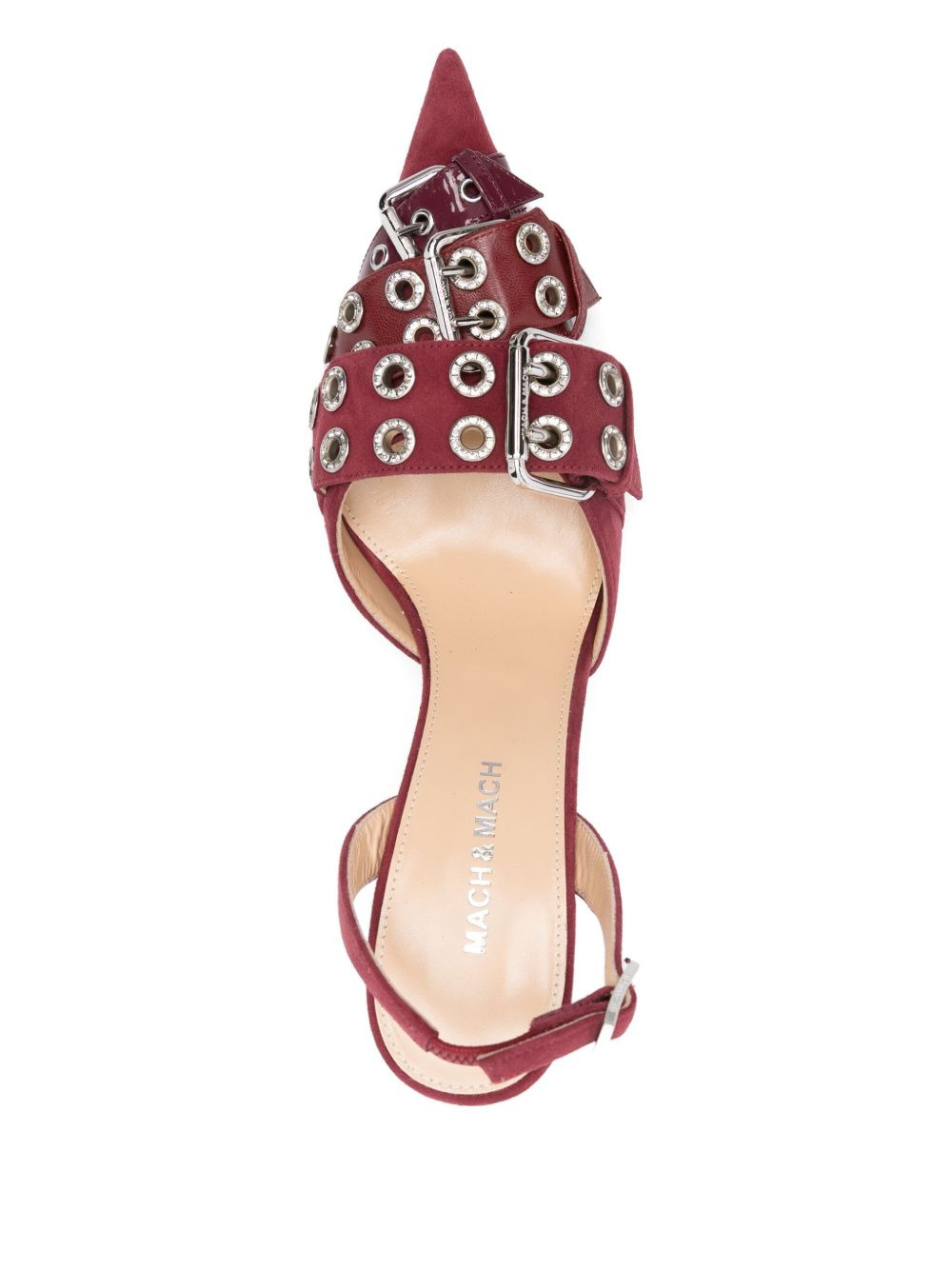 100mm buckle-detail eyelet pumps - 4