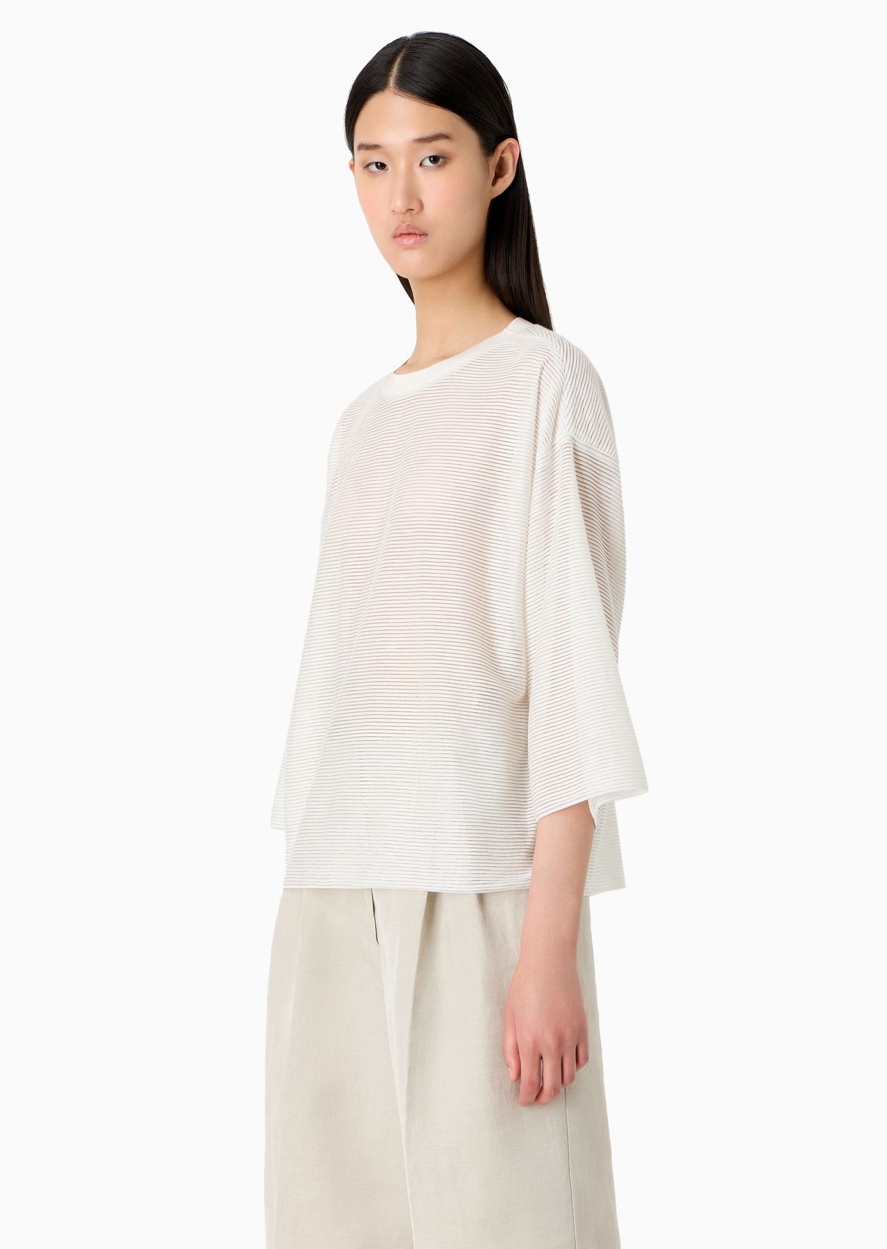 Icon modal jumper with jacquard horizontal ribbing - 2