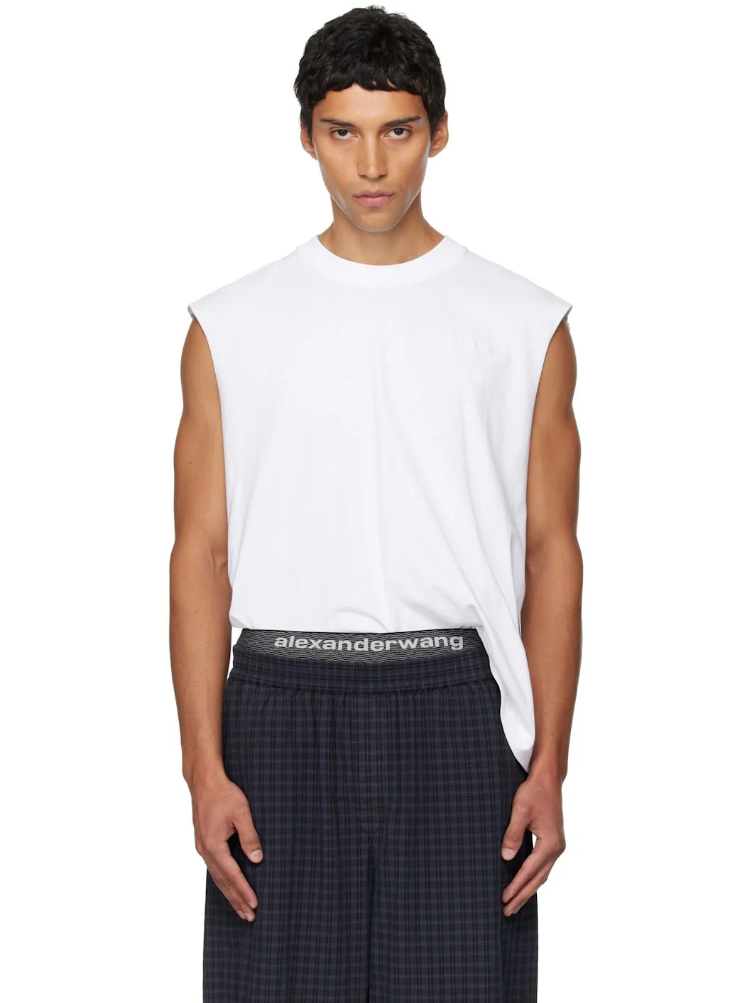 White Muscle Tank Top - 1