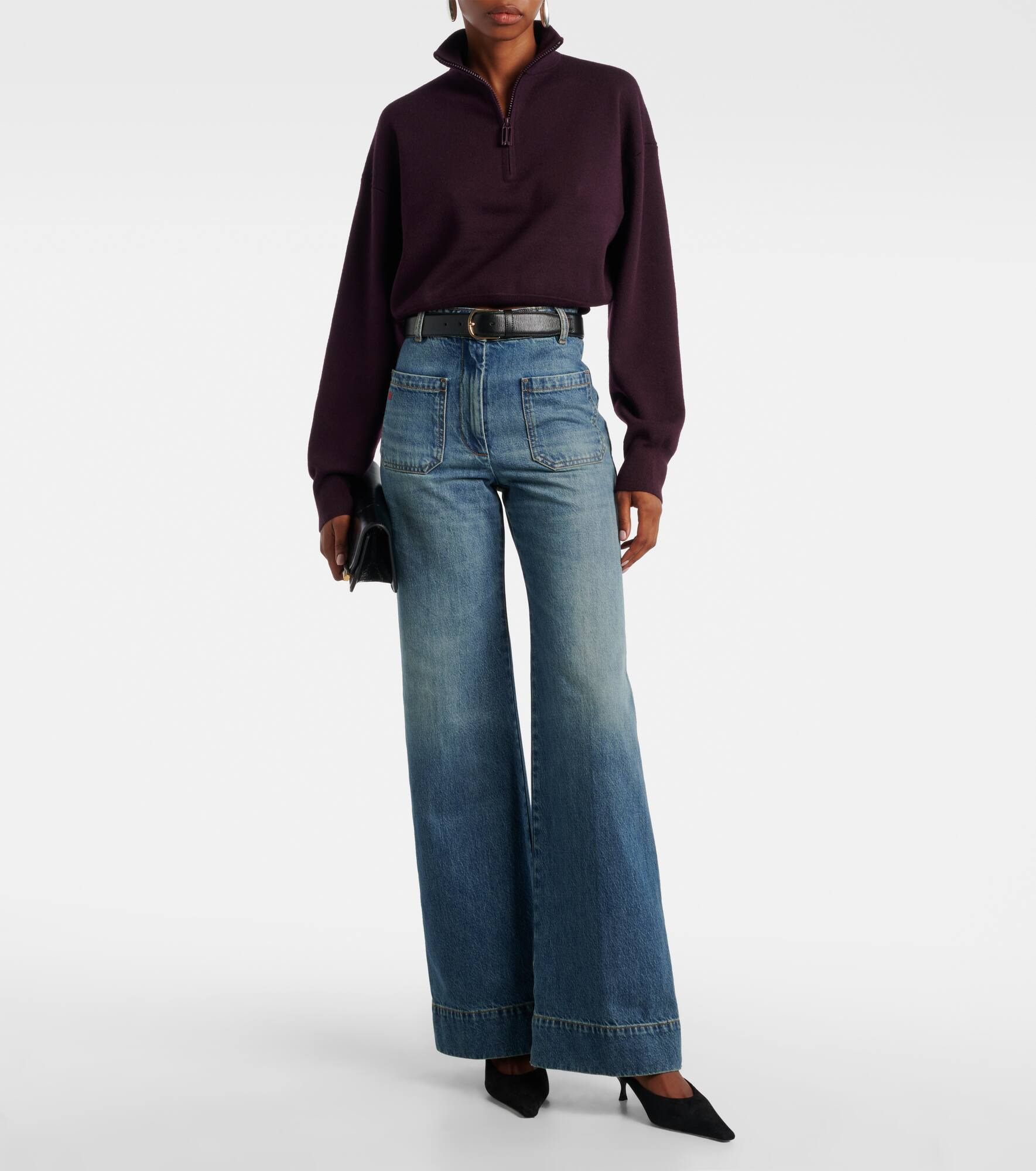 Wool-blend half-zip sweater - 2