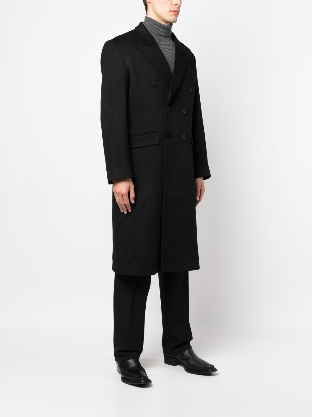 double-breasted virgin-wool coat - 3