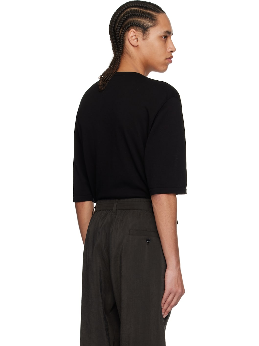 Black Button Short Sleeve Shirt - 3