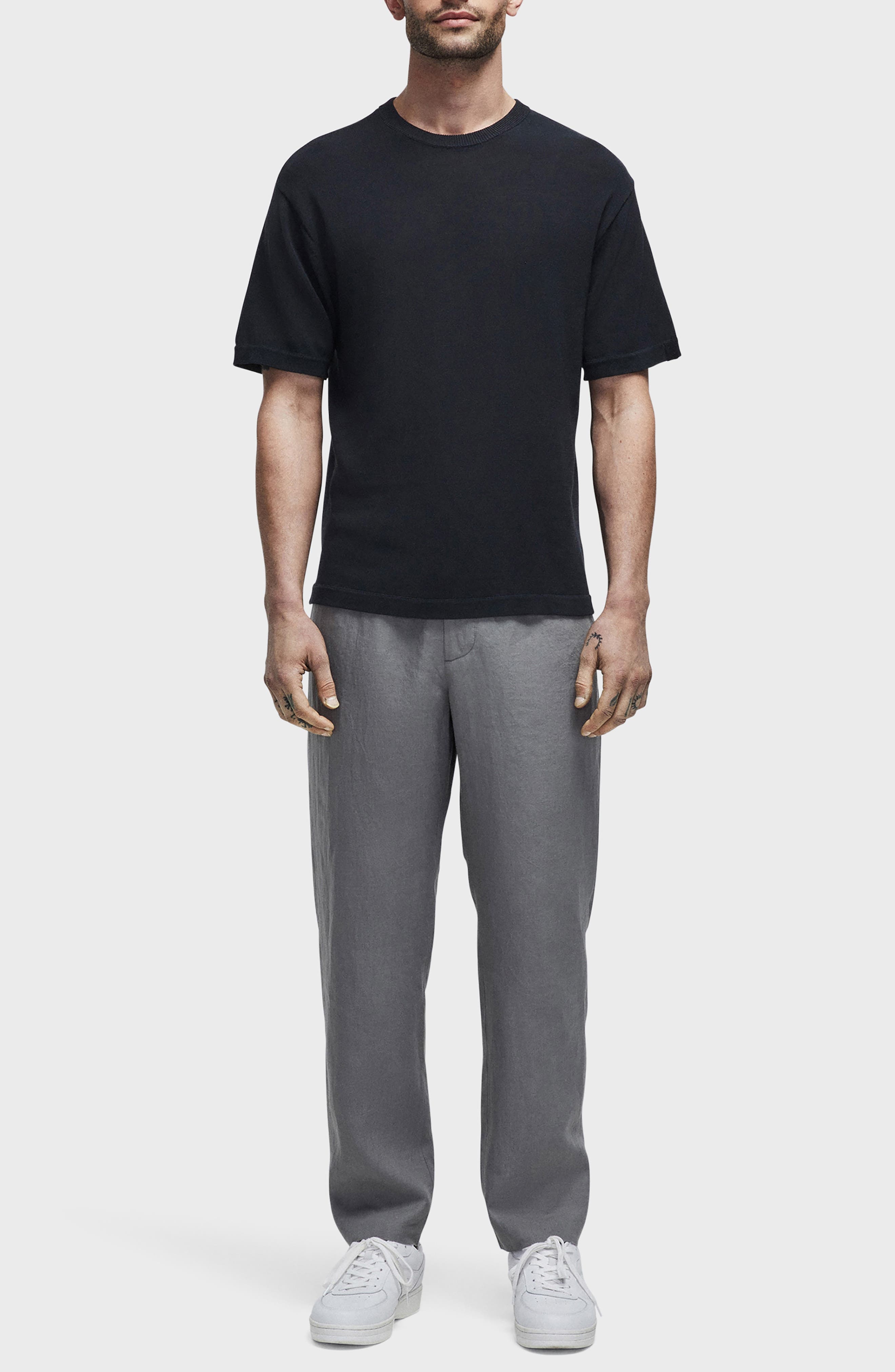 rag & bone Shift Linen Trousers in Slate at Nordstrom - 5