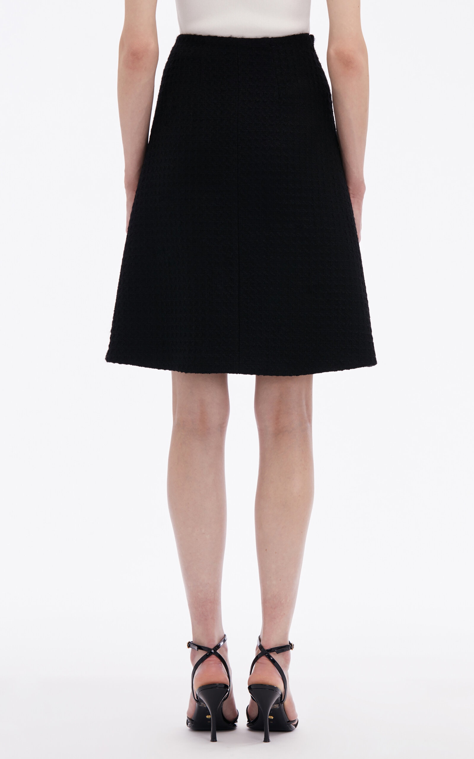 A-Line Wool-Tweed Mini Skirt black - 6