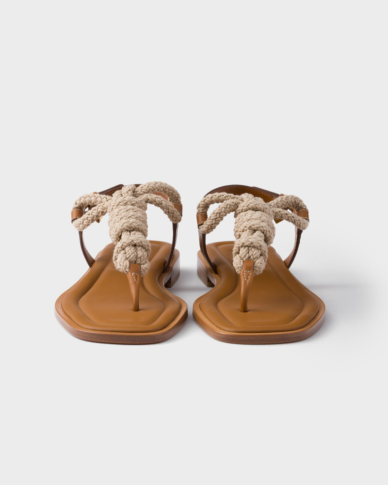 Leather and cord thong sandals 5