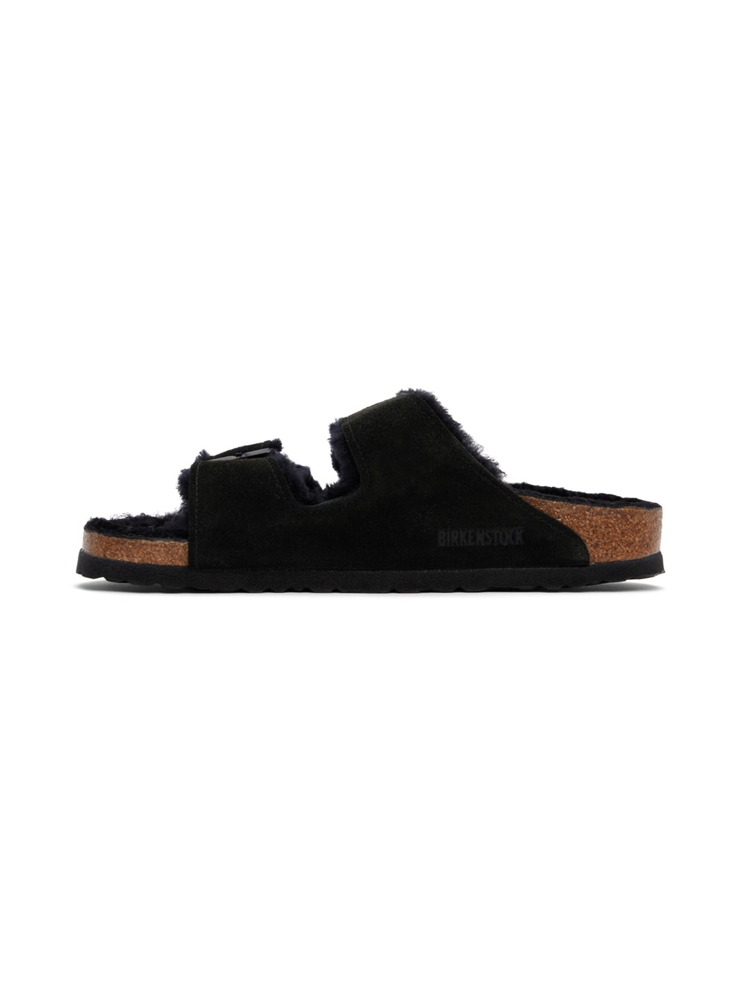 Black Narrow Arizona Shearling Sandals - 3