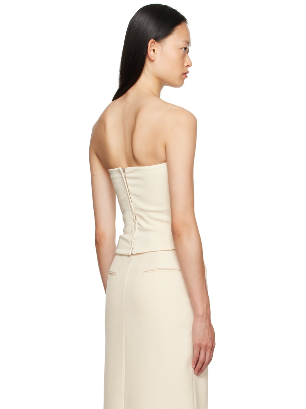 Beige Straight Neck Camisole - 3