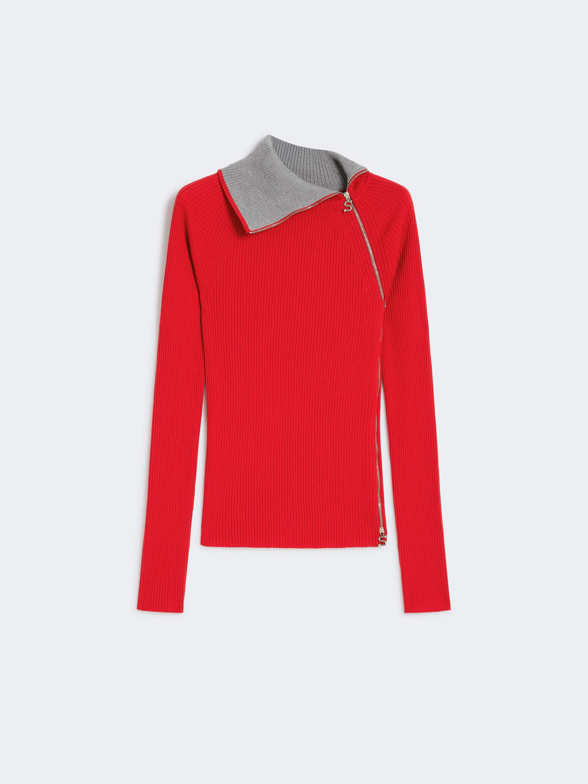 PINNA Sweater with zip-up high neck detail - 1