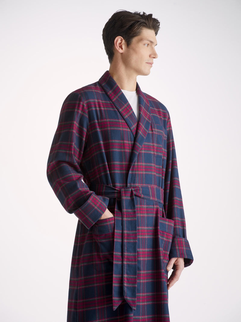 Men's Dressing Gown Kelburn 36 Brushed Cotton Multi - 2