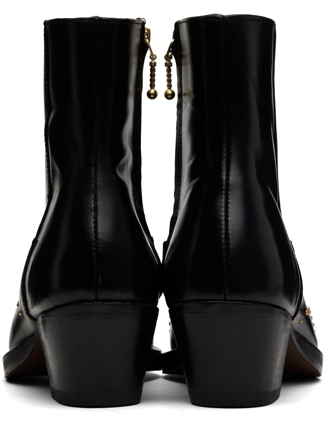 Black Studded Western Boots - 2