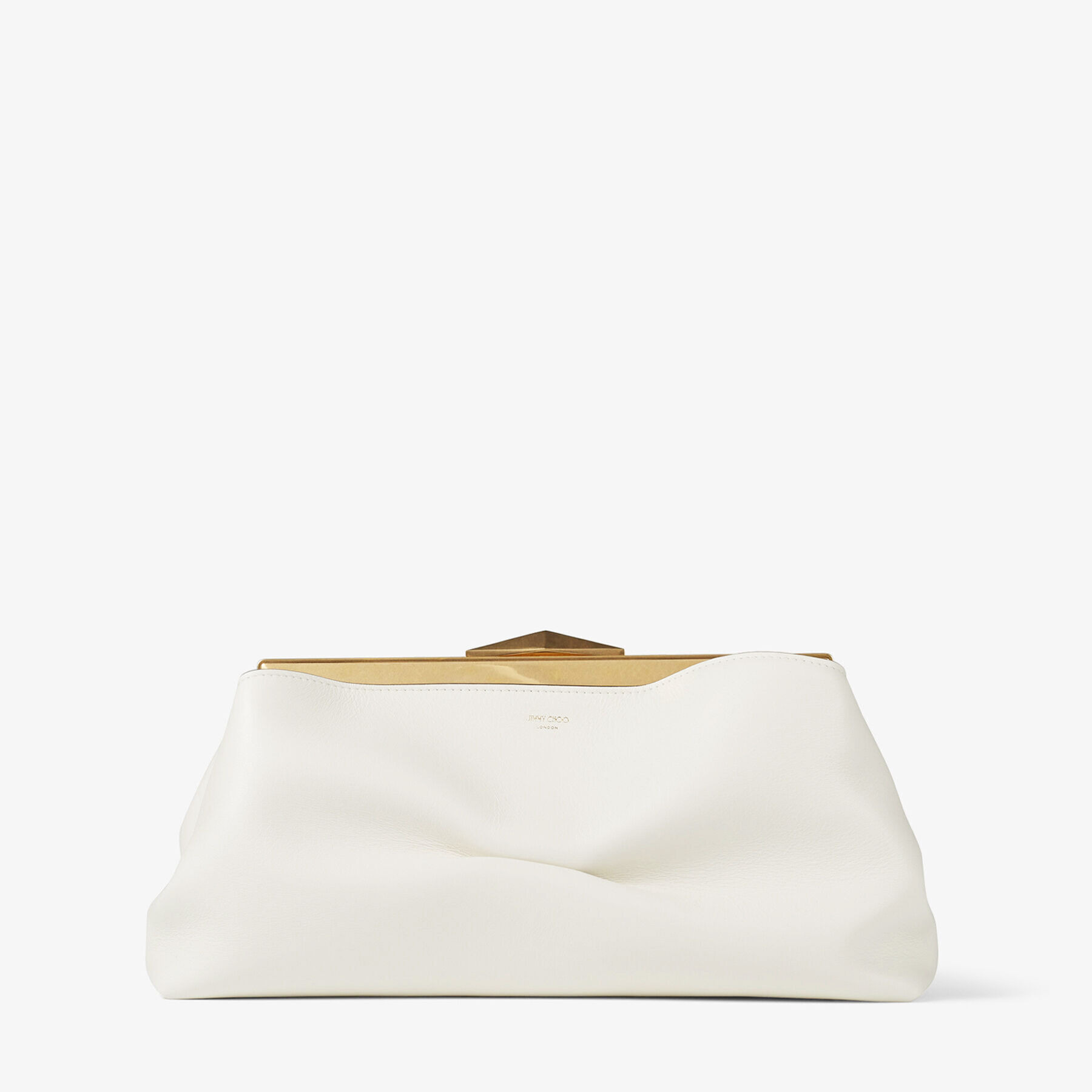 Diamond Frame Clutch
Latte Soft Calf Leather Clutch Bag with Chain Strap - 1