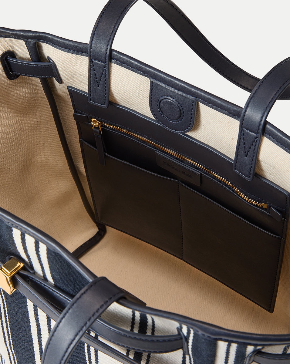 VERONICA BEARD STRIPED CANVAS DASH TOTE - 4