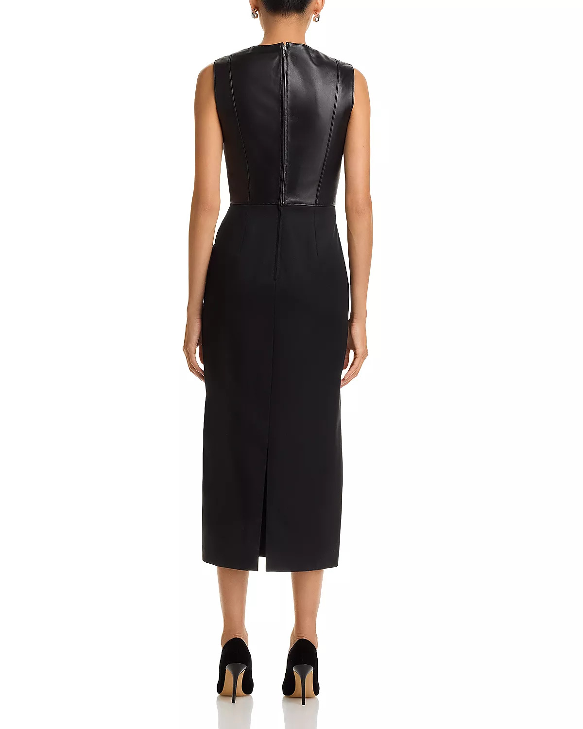 Drumialda Leather & Wool Midi Dress - 4