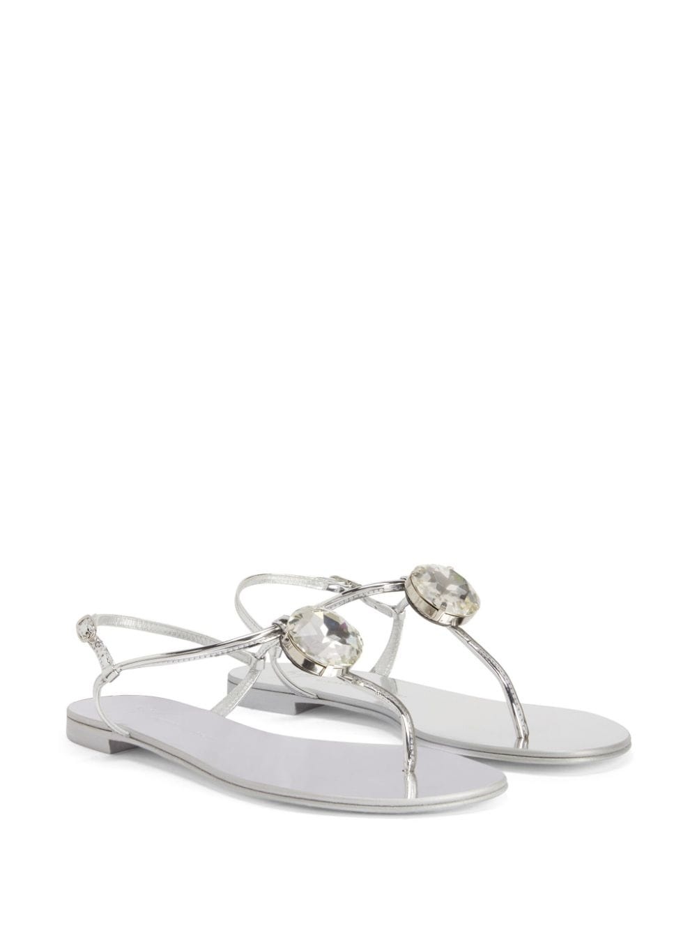 Anthonia metallic-effect flat sandals - 2