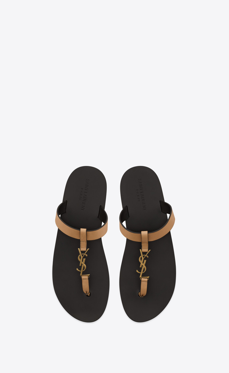 SAINT LAURENT cassandre slides in smooth leather outlook