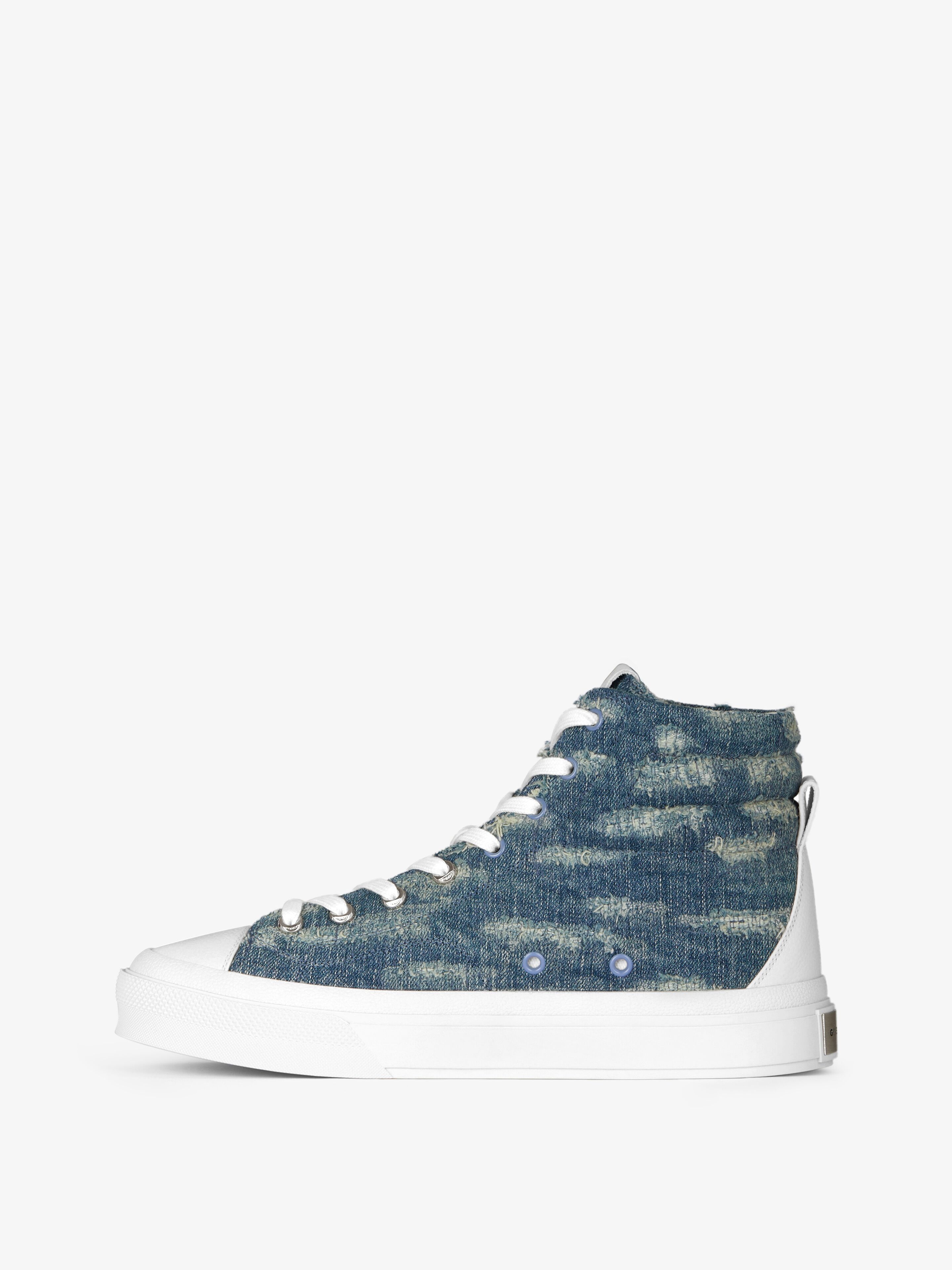 CITY HIGH SNEAKERS IN DESTROYED DENIM - 3