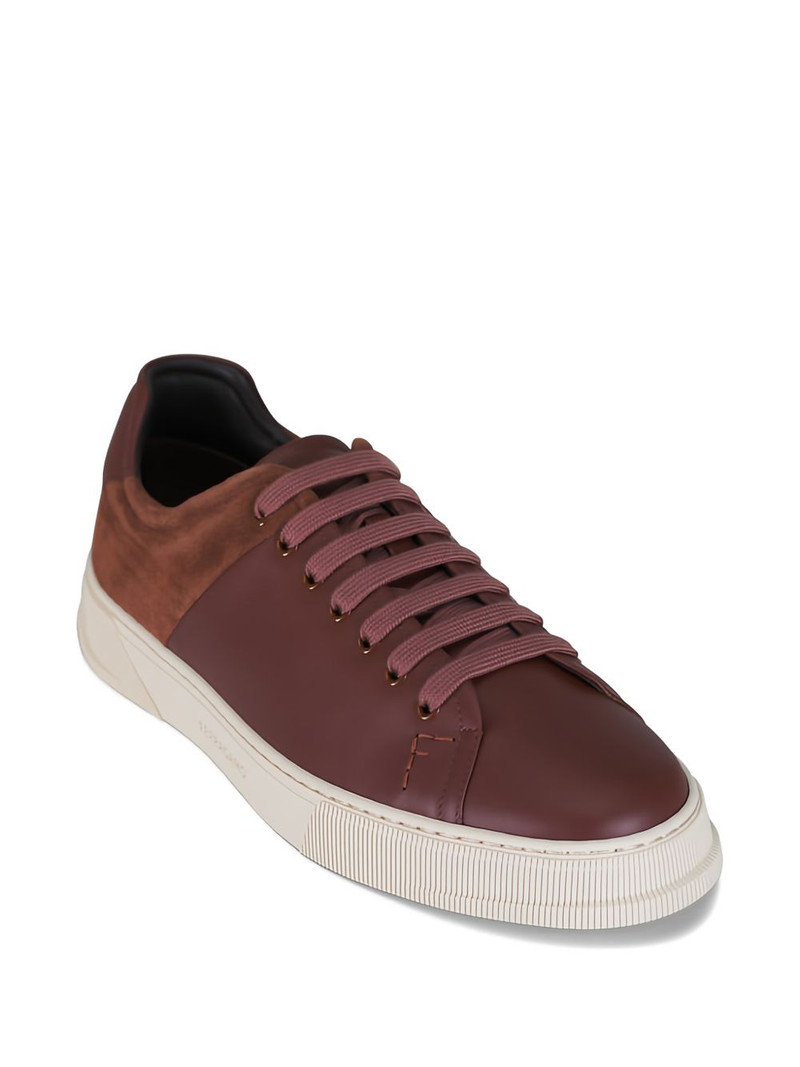 FERRAGAMO Clayton suede panelled sneakers outlook