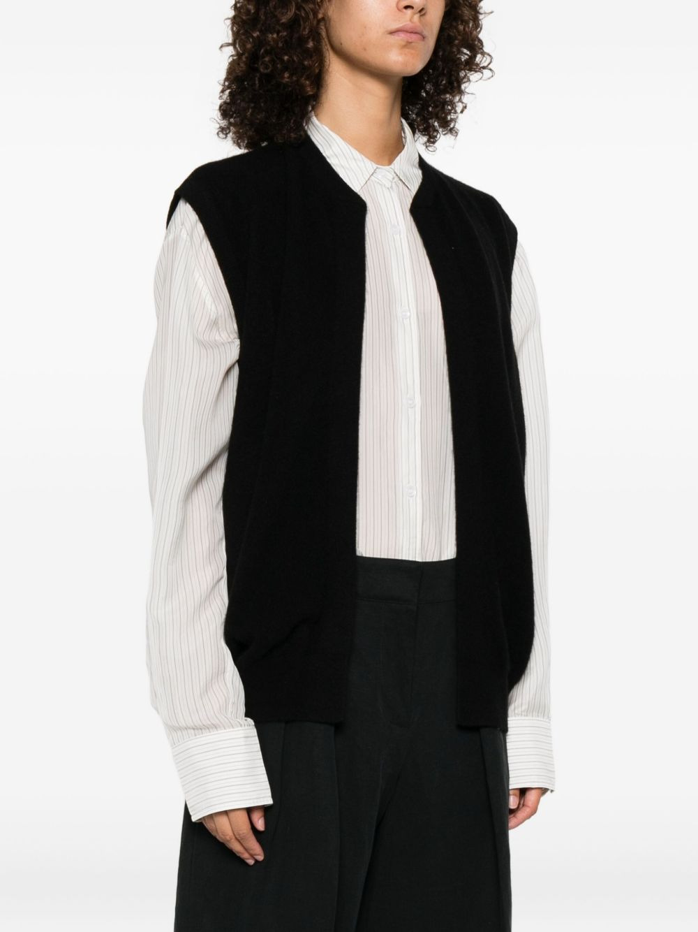 sleeveless open-front cardigan - 3