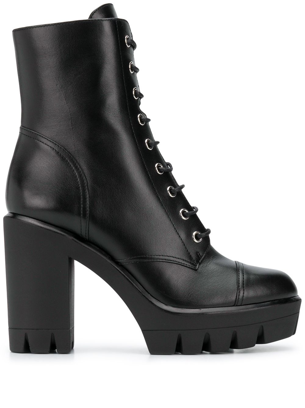 lace-up platform boots - 1