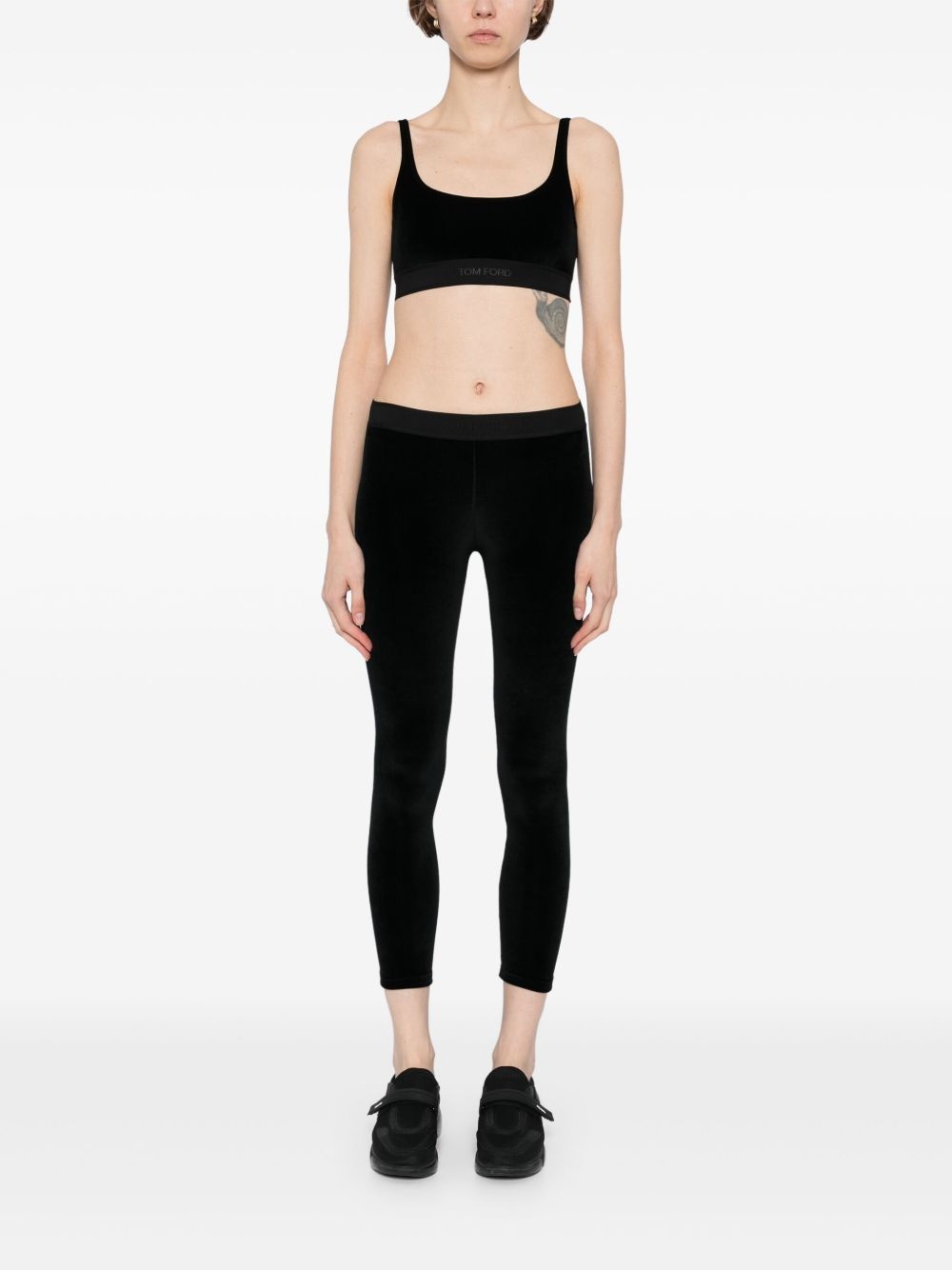 velvet cropped top - 2