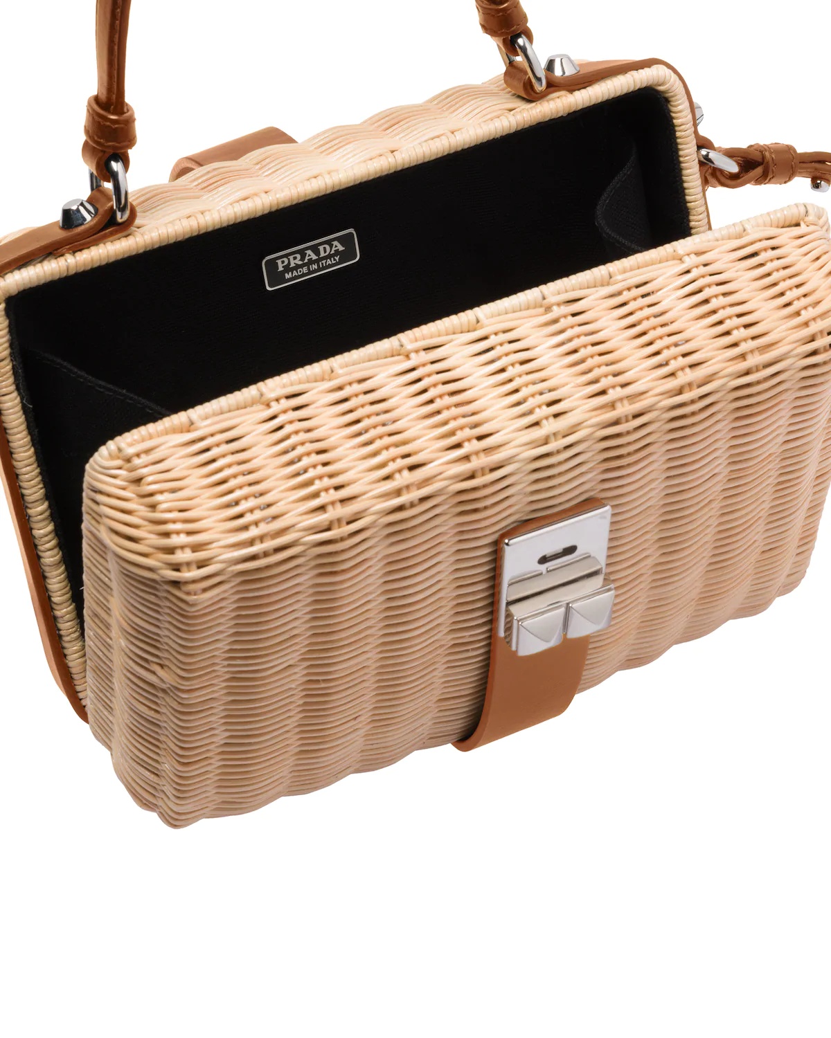 Wicker and leather shoulder bag - 5