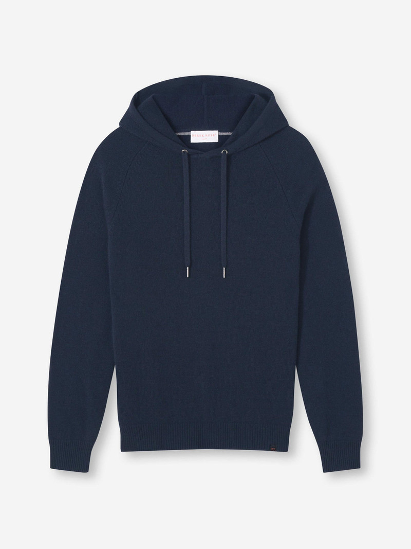 Derek Rose Men's Pullover Hoodie Dominic Cashmere Navy outlook