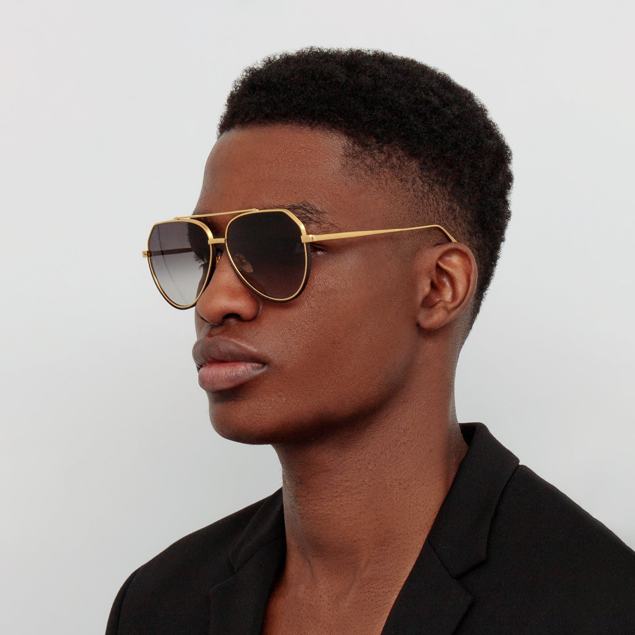 MEN'S BAYER AVIATOR SUNGLASSES IN YELLOW GOLD - 5