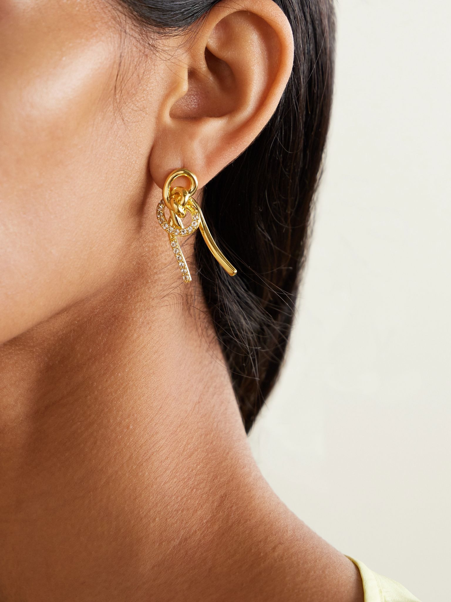 Notsobig Thread II recycled gold vermeil topaz earrings Gold - 2