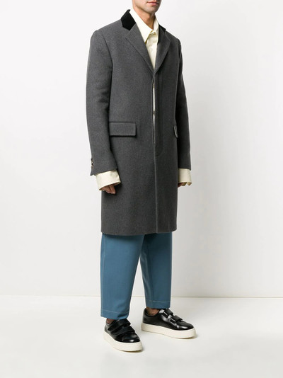 Marni contrast collar single breasted coat  outlook