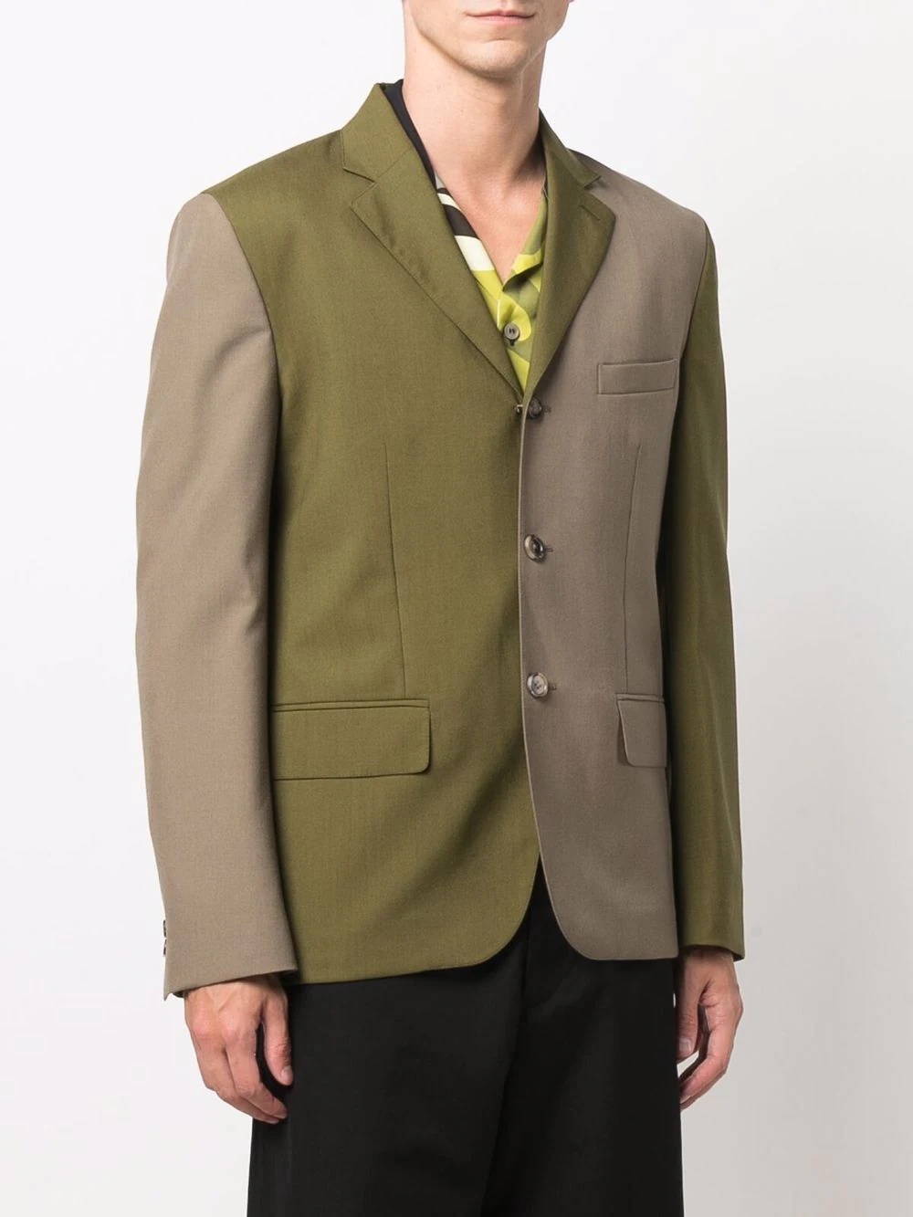 colour-block single-breasted blazer - 3