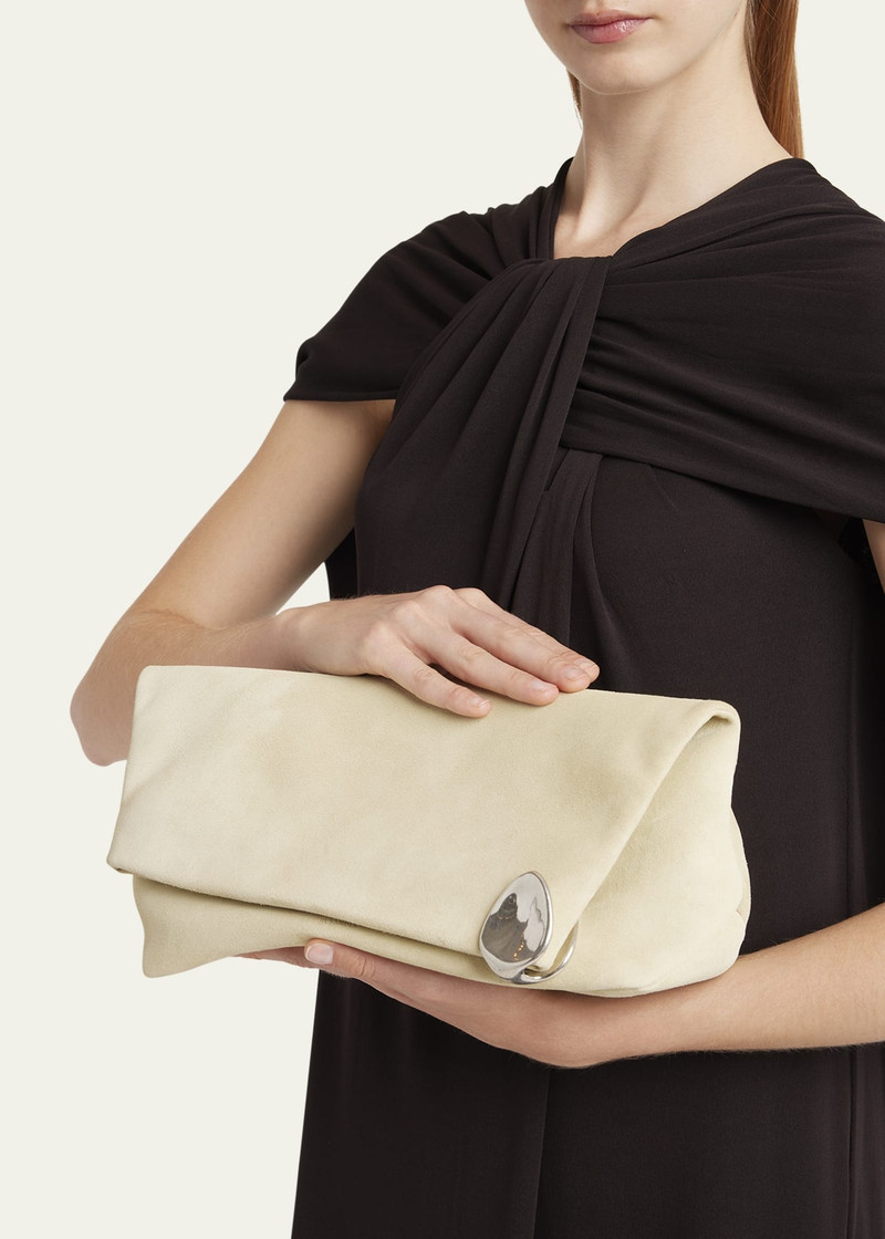 Jil Sander Jewel Zip Leather Pochette Clutch Bag outlook