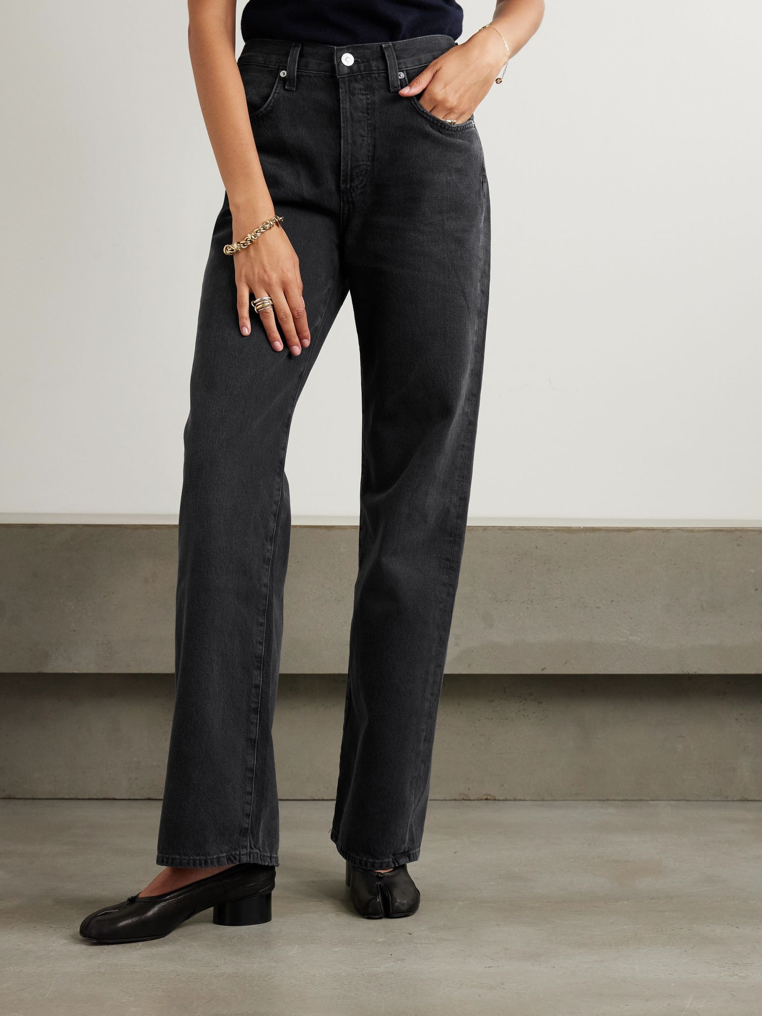 Annina organic wide-leg jeans - 33" Black - 3