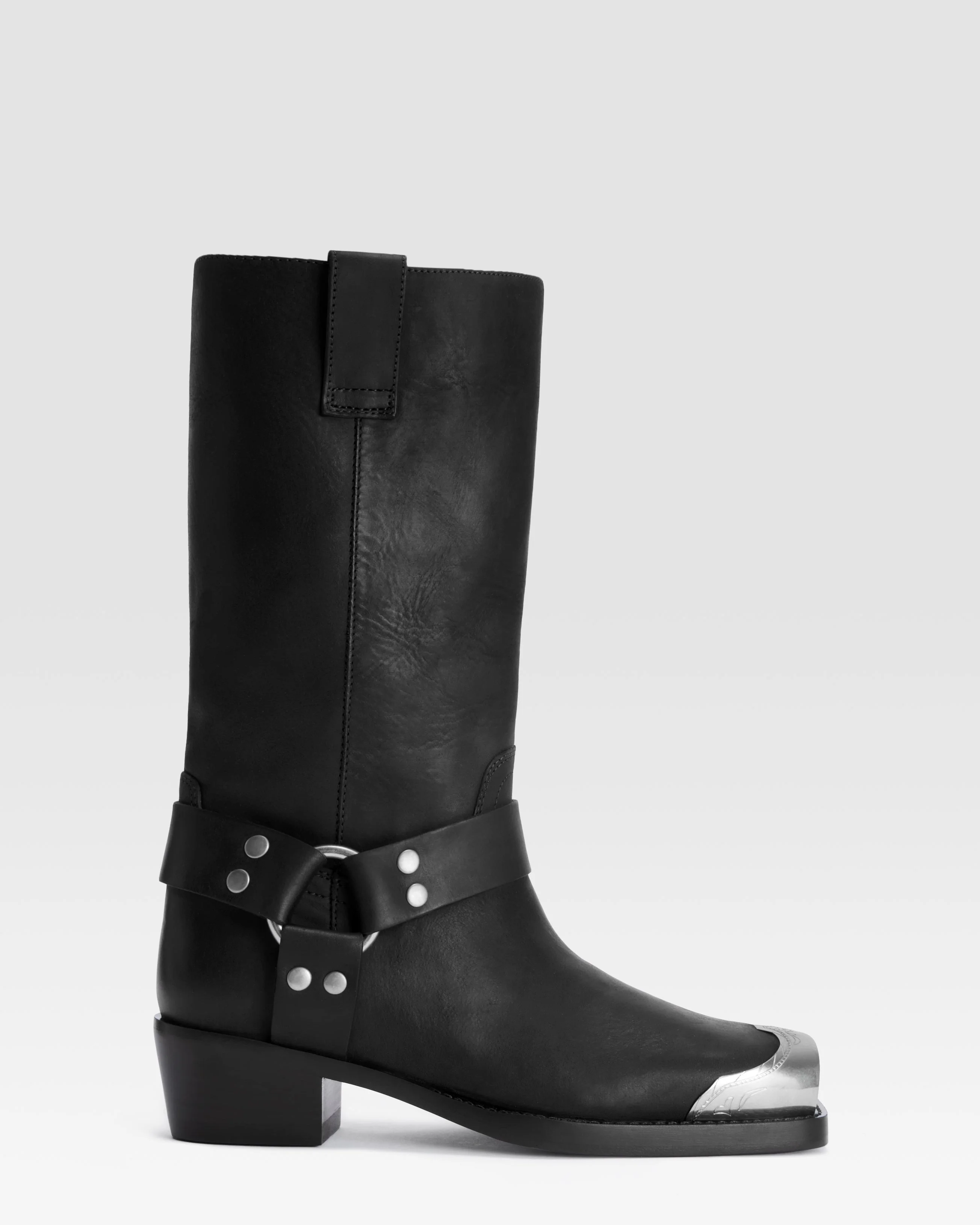 LEATHER BOOT WITH METAL TOE CAP - 1