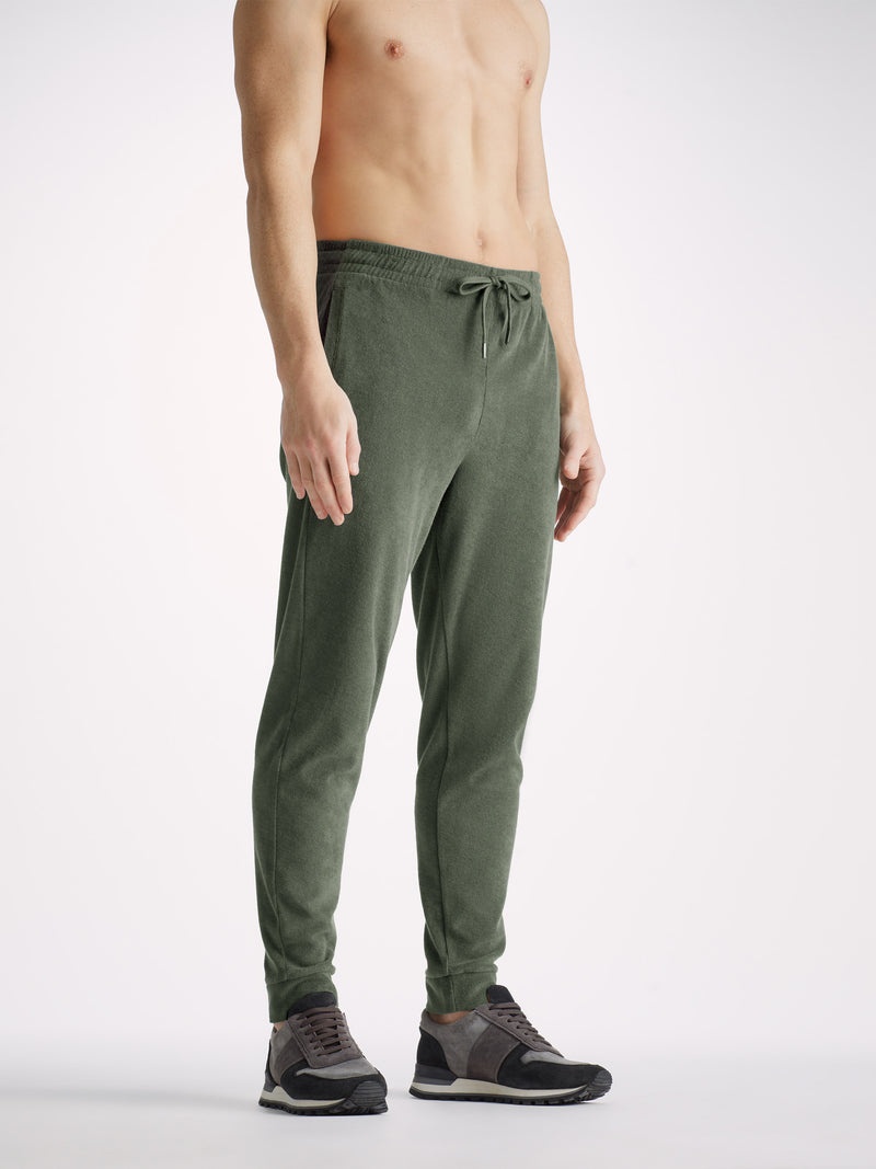 Men's Sweatpants Isaac Terry Cotton Soft Green - 3
