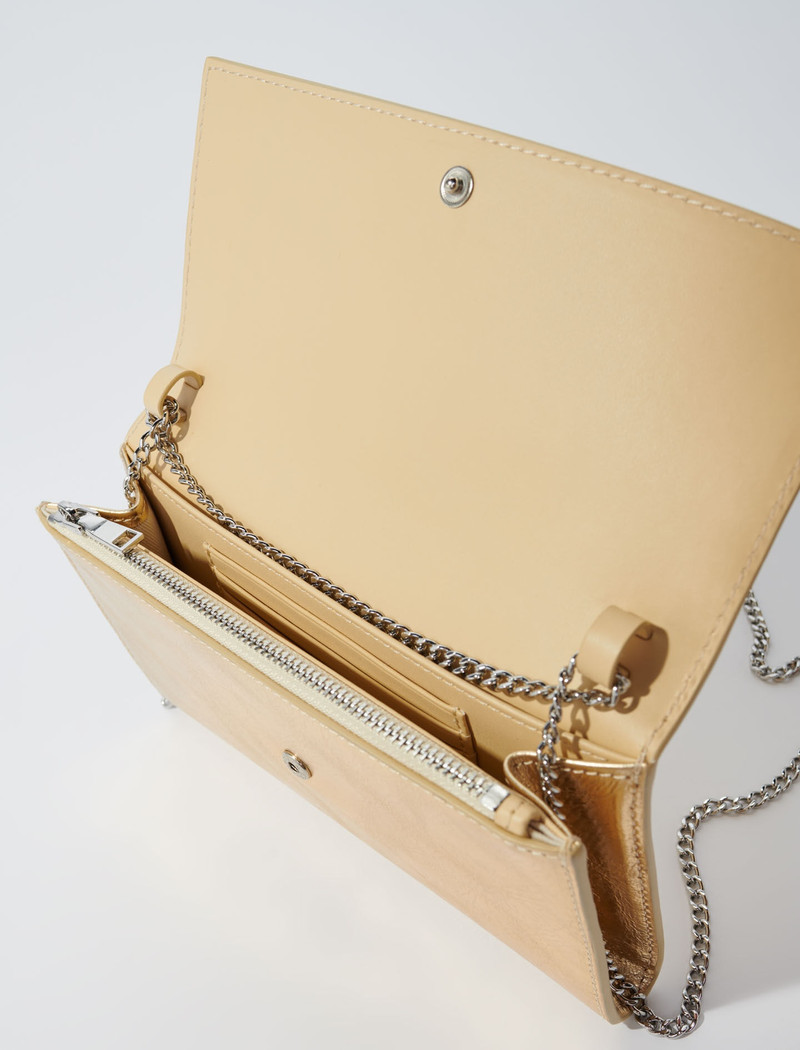 Leather clutch bag with chain 5