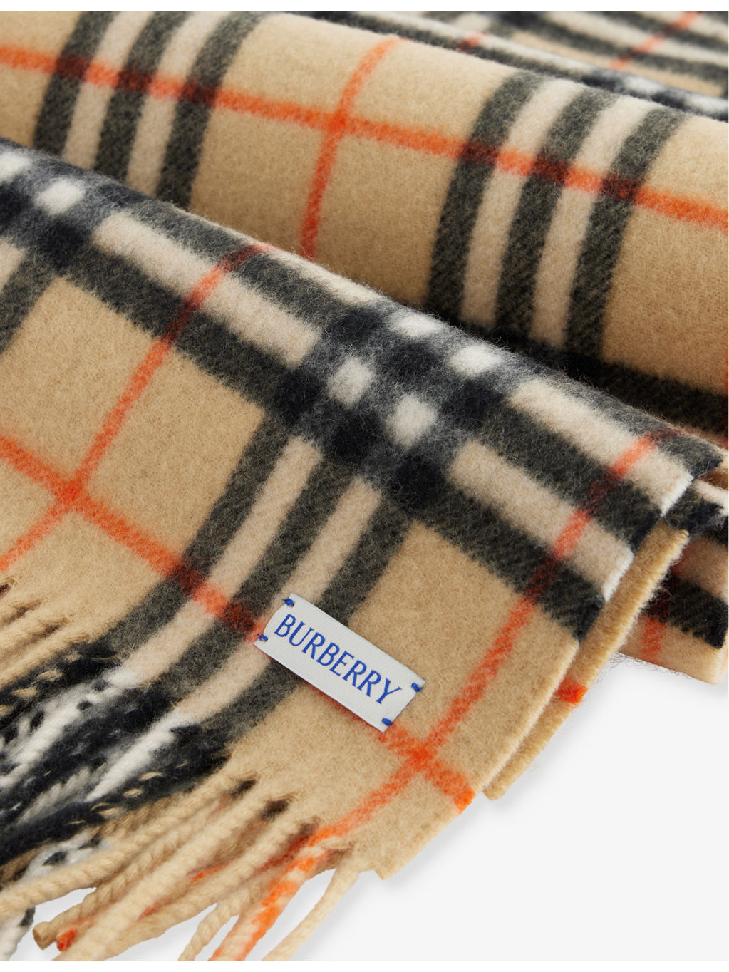 Check-print fringed cashmere scarf - 3