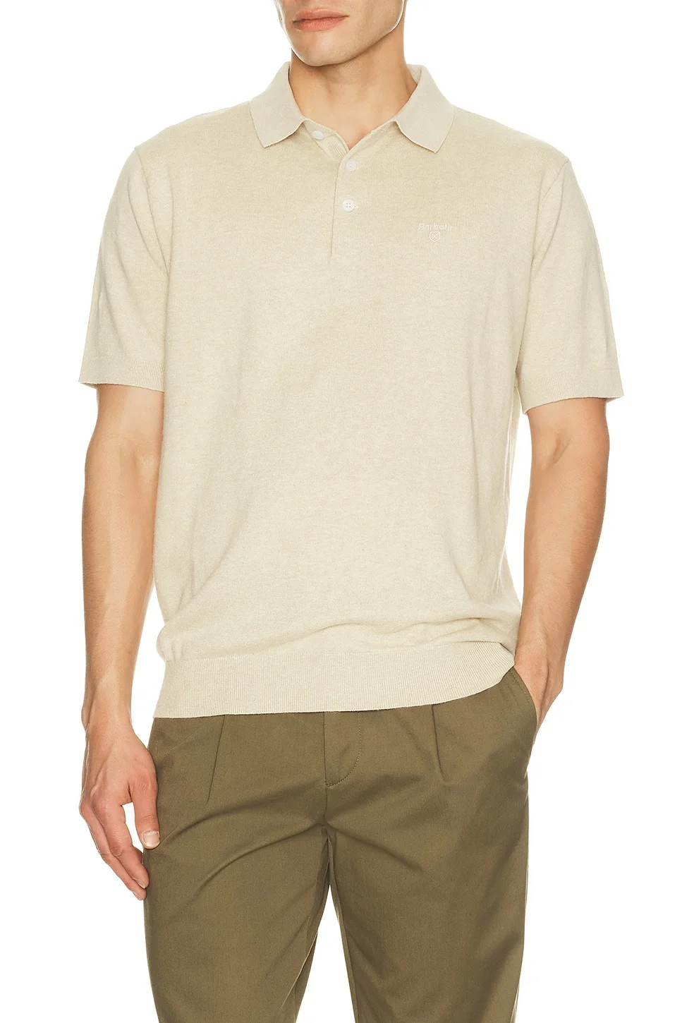 Muston Linen Blend Knitted Polo - 1