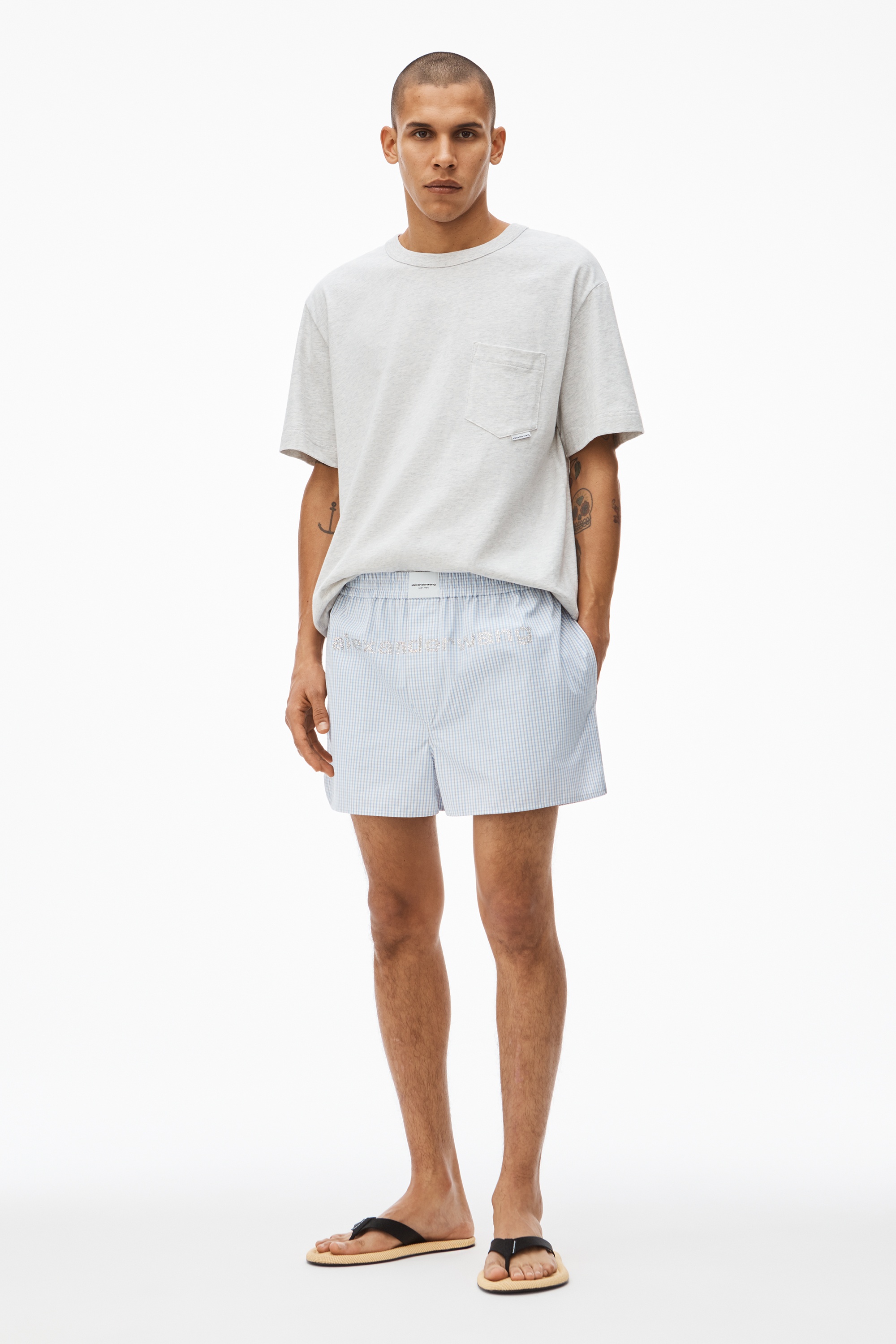 CHECK CRYSTAL LOGO BOXER SHORT IN COTTON - 3