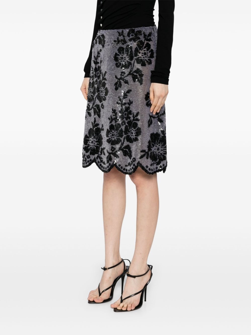 sequin mesh skirt - 3
