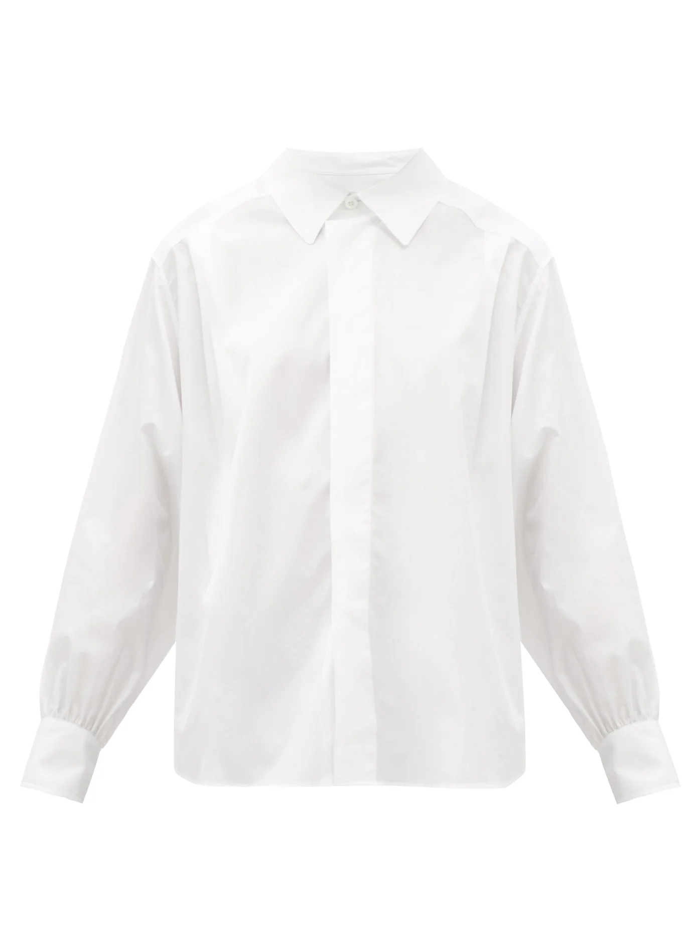 Concealed-placket cotton-poplin shirt - 1