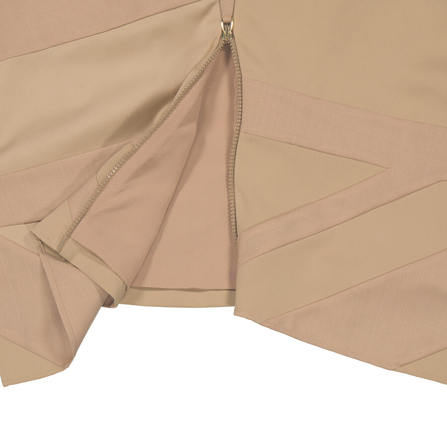 Burberry Ladies Dark Biscuit Flag Intarsia Satin Skirt - 7